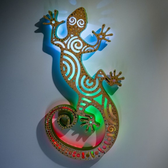 Applique Gecko LED Smart Artigianale con Sensore | FlamboFun 2