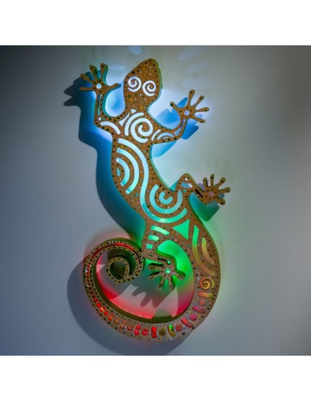 Applique Gecko LED Smart Artigianale con Sensore | FlamboFun
