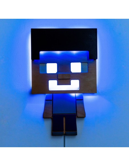 Applique Steve Minecraft LED Artigianale RGB Smart