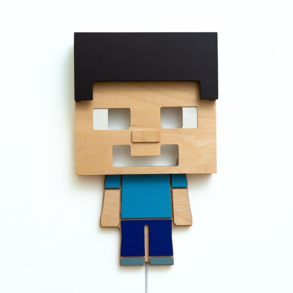 Applique Steve Minecraft LED Artigianale RGB Smart