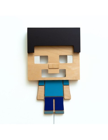 Applique Steve Minecraft LED Artigianale RGB Smart