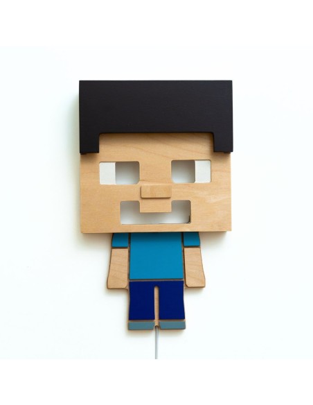 Applique Steve Minecraft LED Artigianale RGB Smart