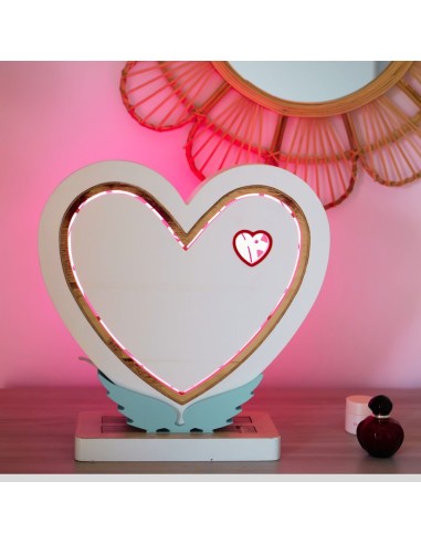 Lampada Cuore LED Smart Double-Sided Artigianale in Legno | FlamboFun