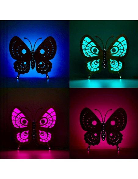 Farfalla Standbyme: Lampada LED Smart Double-Sided in Legno | FlamboFun