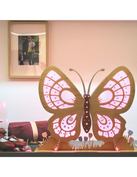 Farfalla Standbyme: Lampada LED Smart Double-Sided in Legno | FlamboFun