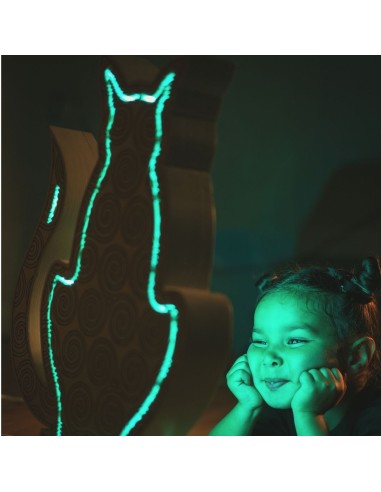 Lampada Gatto LED Smart Double-Sided Artigianale in Legno | FlamboFun