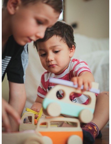 Surf Van Giocattolo in Legno Old Style con Surf e Incastro