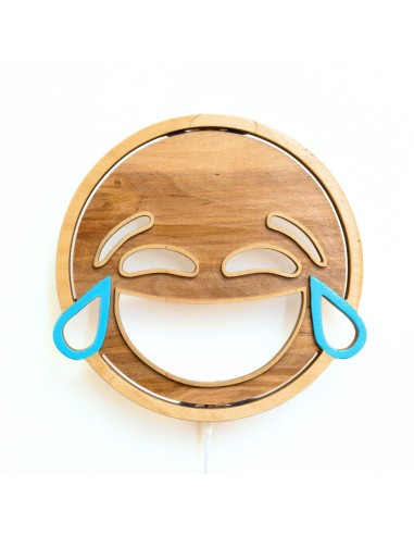 Applique Emoji Smile LED RGB Smart Artigianale in Legno