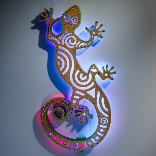 Applique Gecko LED Smart Artigianale con Sensore | FlamboFun